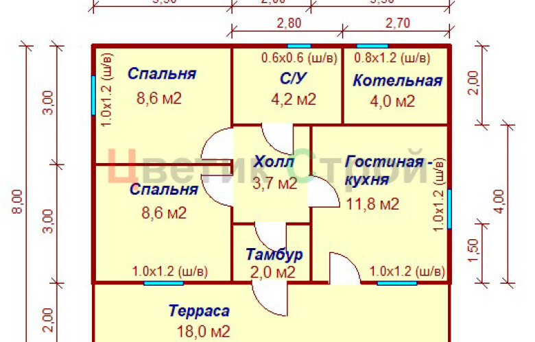 Каркасный дом Талдом 8х9 - фото 8