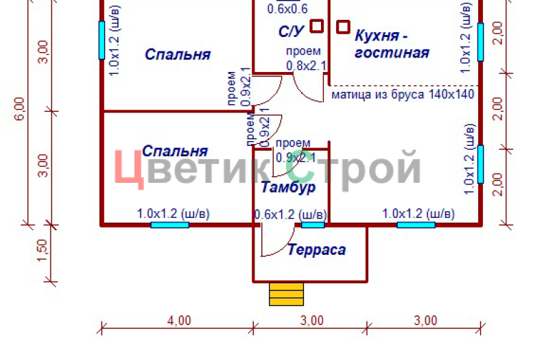 Каркасный дом 6х10 по проекту Лотошино - фото 5